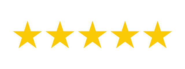 5 stars customer feedback concept, Rating review, Top quality, Rating stars icon, Five star sign, Rating symbol. Vector illustration.