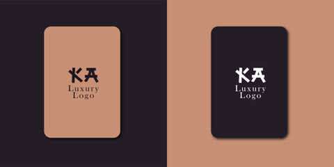 KA Logo design vector in Chinese letters - obrazy, fototapety, plakaty