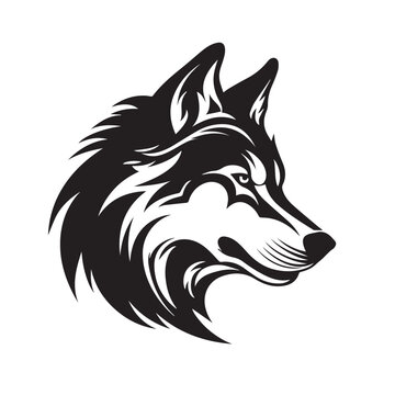 recommend clip art: Wolf in cartoon, doodle style. Isolated 2d vector illustration in logo, icon, sketch style, Eps 10, black and white. AI Generative