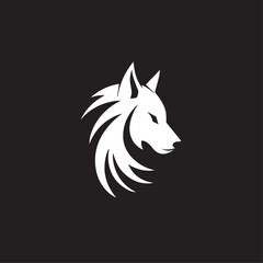 Wolf in cartoon, doodle style. Isolated 2d vector illustration in logo, icon, sketch style, Eps 10, black and white. AI Generative