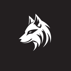 Wolf in cartoon, doodle style. Isolated 2d vector illustration in logo, icon, sketch style, Eps 10, black and white. AI Generative