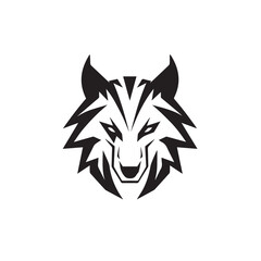 Wolf in cartoon, doodle style. Isolated 2d vector illustration in logo, icon, sketch style, Eps 10, black and white. AI Generative