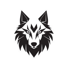 Wolf in cartoon, doodle style. Isolated 2d vector illustration in logo, icon, sketch style, Eps 10, black and white. AI Generative