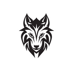 Wolf in cartoon, doodle style. Isolated 2d vector illustration in logo, icon, sketch style, Eps 10, black and white. AI Generative
