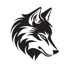 Wolf in cartoon, doodle style. Isolated 2d vector illustration in logo, icon, sketch style, Eps 10, black and white. AI Generative