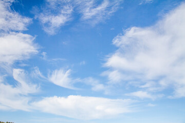 Beautiful blue sky and white clouds background