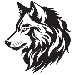 Wolf in cartoon, doodle style. Isolated 2d vector illustration in logo, icon, sketch style, Eps 10, black and white. AI Generative