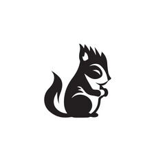 Squirrel in cartoon, doodle style. Isolated 2d vector illustration in logo, icon, sketch style, Eps 10, black and white. AI Generative