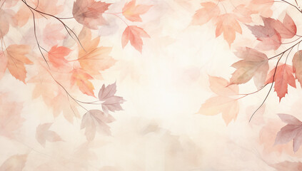 A classy look with a beige watercolor background featuring leafy designs for an artistic touch.