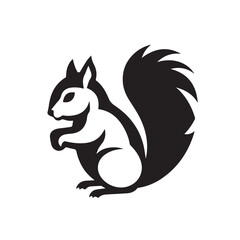 Squirrel in cartoon, doodle style. Isolated 2d vector illustration in logo, icon, sketch style, Eps 10, black and white. AI Generative