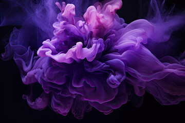 Captivating purple gradient on a stunning black backdrop - obrazy, fototapety, plakaty