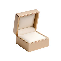 open mockup beautiful tiny rounded ring box isolated on white background