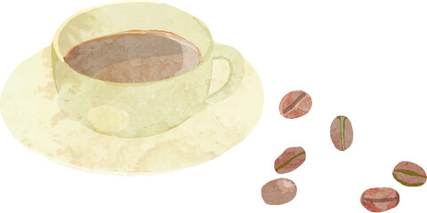 水彩のコーヒーベクターイラスト