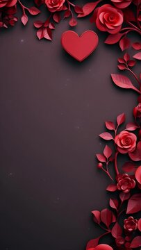 Vertical Video Asian Chinese Traditional Culture Celebration. Lunar Year of the Dragon Zodiac. Flower and love background with copy space for text. Happy Chinese New Year Greeting animation.