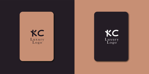 KC Logo design vector in Chinese letters - obrazy, fototapety, plakaty