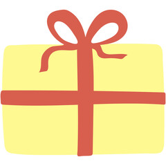 Obraz premium Christmas holiday gift wrapping box birthday. Colorful round box. Light blue baby blue giftbox with light yellow golden ribbon. Flat 2D illustration.