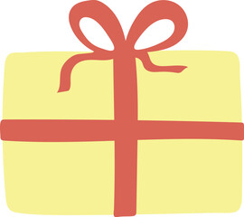 Obraz premium Christmas holiday gift wrapping box birthday. Colorful round box. Light blue baby blue giftbox with light yellow golden ribbon. Flat 2D cartoon illustration graphics vector.