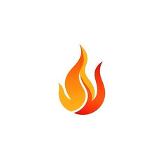 Fire flame icon and logo isolated on a white background. Campfire symbol, flammable and hot danger sign, combustion energy concept 