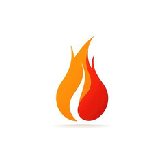 Fire flame icon and logo isolated on a white background. Campfire symbol, flammable and hot danger sign, combustion energy concept 