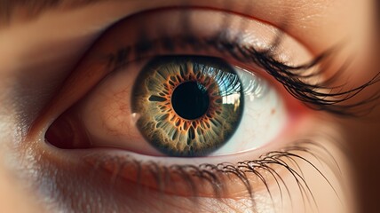 close up of a female eye. generative ai