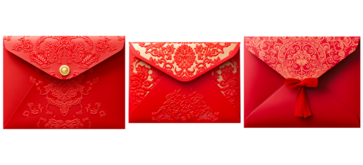 set of red envelopes for the Chinese New Year concept