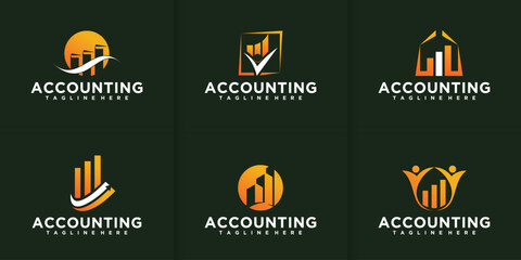 Luxurious abstract financial business logo design bundle. Future financial consulting logo