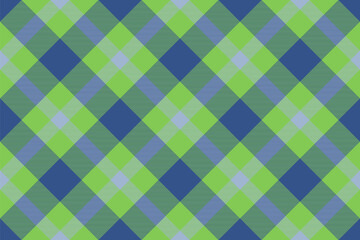 Tartan plaid background, diagonal check seamless pattern. Vector fabric texture for textile print, wrapping paper, gift card, wallpaper.