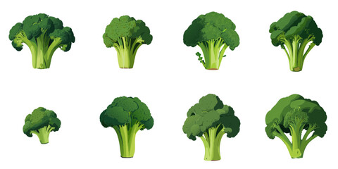Vector illustration of multiple broccoli - obrazy, fototapety, plakaty