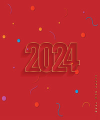 Happy chinese new year 2024, New Year card design, happy new year 2024 year of the dragon
