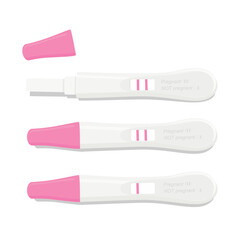 Positive, negative 2 lines pregnancy test kits - obrazy, fototapety, plakaty