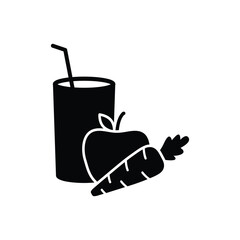 apple and carrot juice icon vector sign