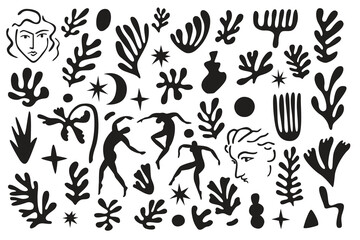 Abstract shapes and trendy modern contemporary nature set icon