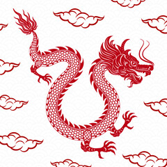 Traditional red Chinese Dragon