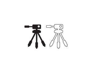 Camera stand tripod icon vector symbol design illustration