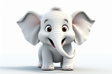 a 3d cartoon little elephant