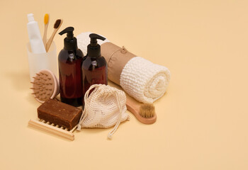 Natural cosmetics products and body care. Facial treatment. Skin care procedure. Copy space for text.