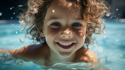 Fototapeta na wymiar child in the pool