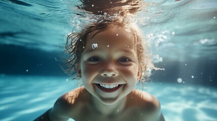 Fototapeta na wymiar child in pool