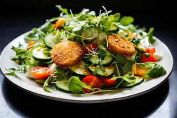 Rice Cake Salad: Health-Conscious Dish with Crispy Rice and Fresh Greens