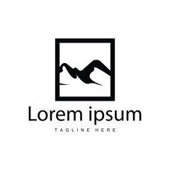 Mountain Logo Design Vector Landscape Template Silhouette Simple Illustration For Brand