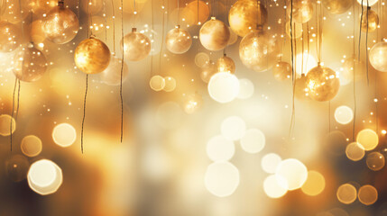 Vertical background christmas golden garlands