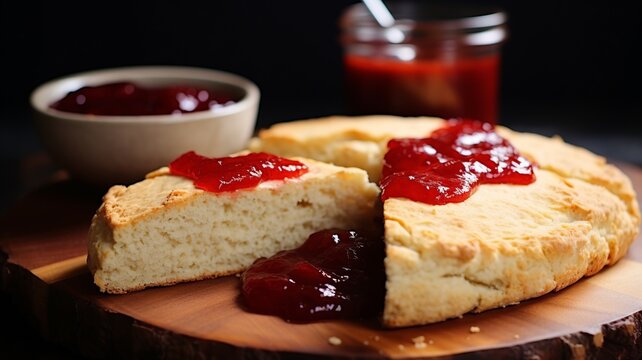 Bannock, a simple yet delightful flat quick bread, can be either baked or fried to golden perfection, often served warm with a spread of jam or butter.