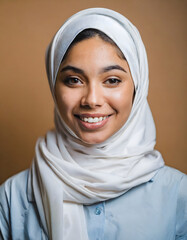 woman with hiyab smiling