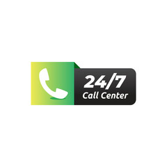 Call center vector logo template on white background
