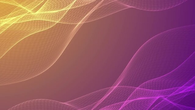 Yellow purple abstract background with moving grid. Animation of abstract bright background with free space in the middle. It can be use vertically and horizontally.