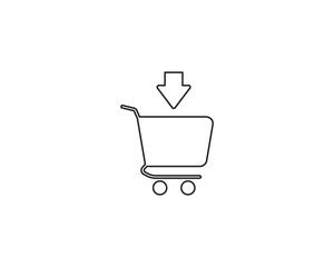 Shopping trolly icon vector symbol design illustration