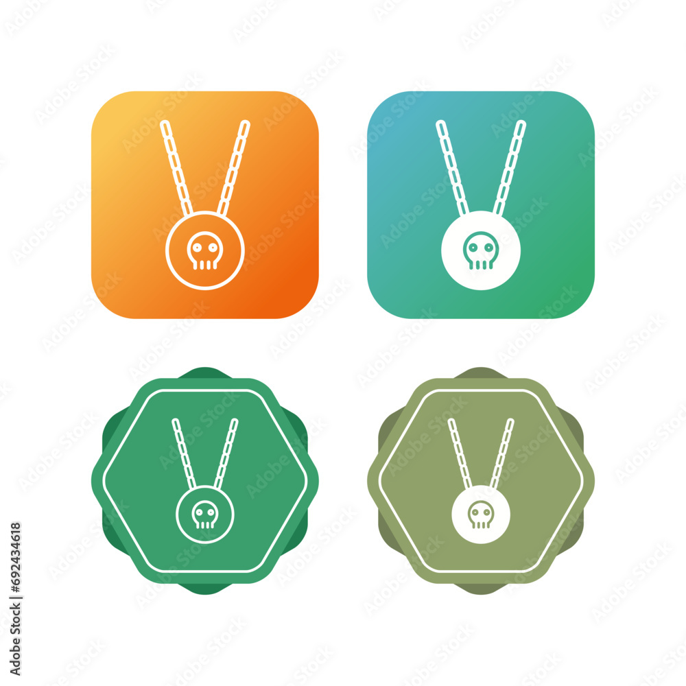 Sticker Pirate Necklace Vector Icon