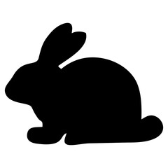 rabbit silhouette on white background