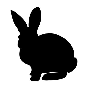 rabbit silhouette on white background