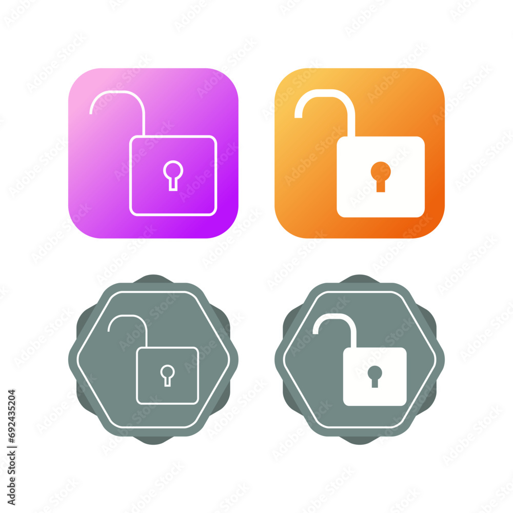 Canvas Prints Unlock Vector Icon